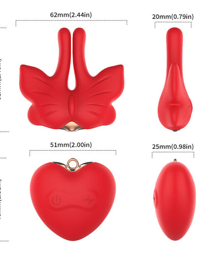 Armony – Magnetic Nipple Clamps With Vibration Butterfly Shape Red
