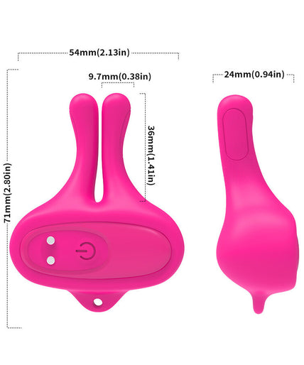 Armony – Rabbit Shape Vibration Magnetic Nipple Clamps Pink