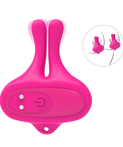 Armony – Rabbit Shape Vibration Magnetic Nipple Clamps Pink