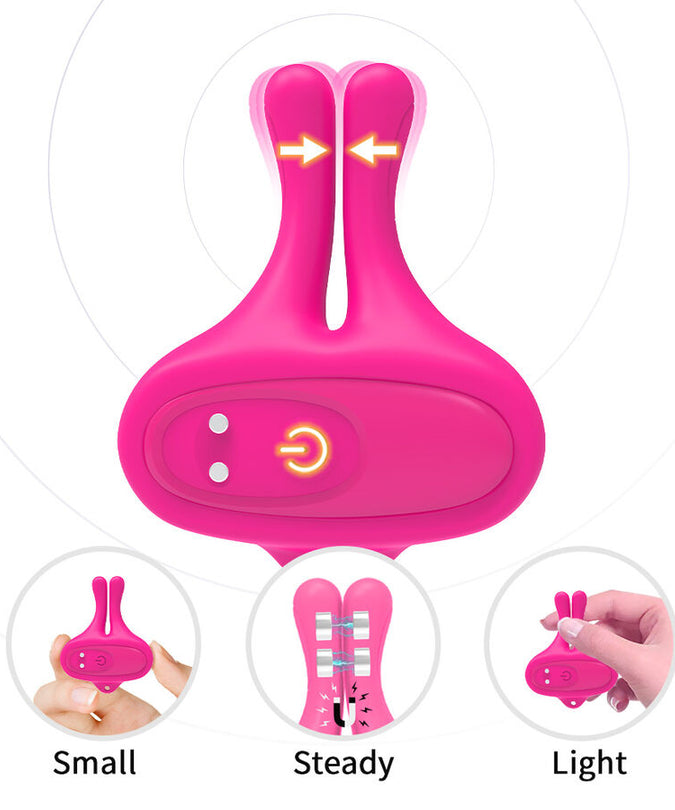 ARMONY - RABBIT SHAPE VIBRATION MAGNETIC NIPPLE CLAMPS PINK