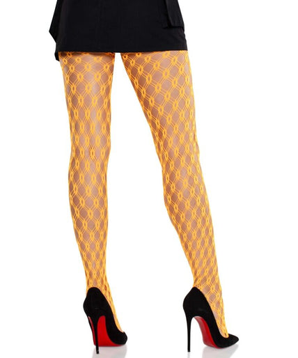 LEG AVENUE - KANTEN PANTY MET OOGJES NEON ORANJE