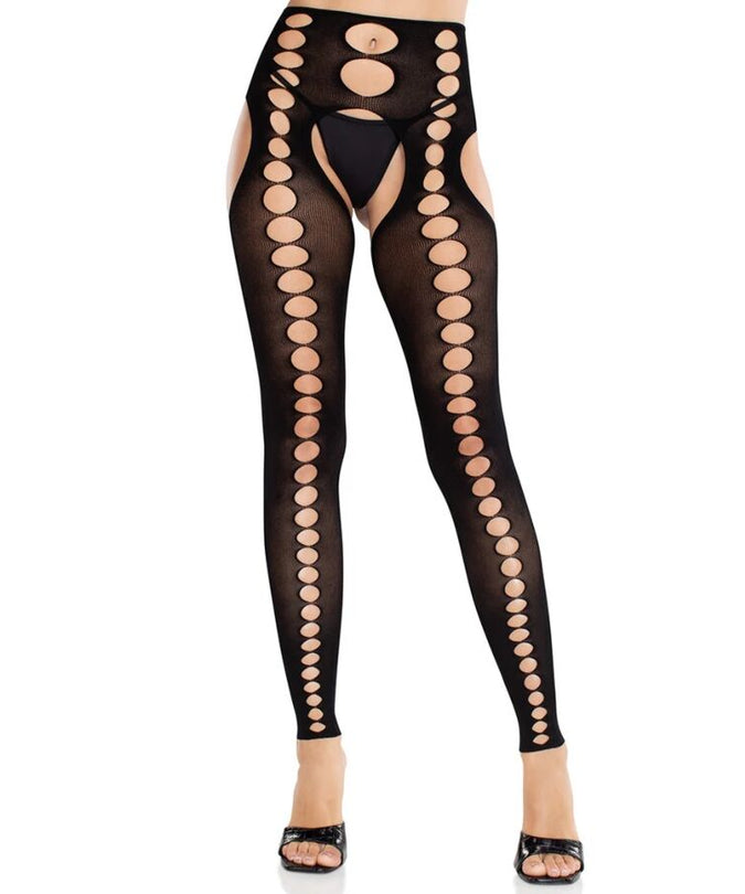 Leg Avenue – Strapless naadloze ondoorzichtige kousen zwart