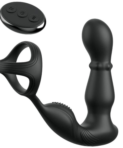 Anal Fantasy Elite – Ass-Gasm Slide & Glide Vibrating Anal Ring & Massager with Remote Control – Black