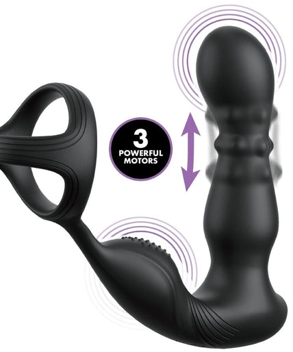 Anal Fantasy Elite – Ass-Gasm Slide & Glide Vibrating Anal Ring & Massager with Remote Control – Black