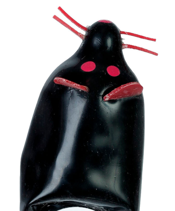 CONDOMERIE - HANDPAINTED NOVELTY CONDOMS BLACK MOUSE XL