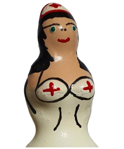 CONDOMERIE - HANDGESCHILDERDE FUN CONDOMS ZUSTER ZWART