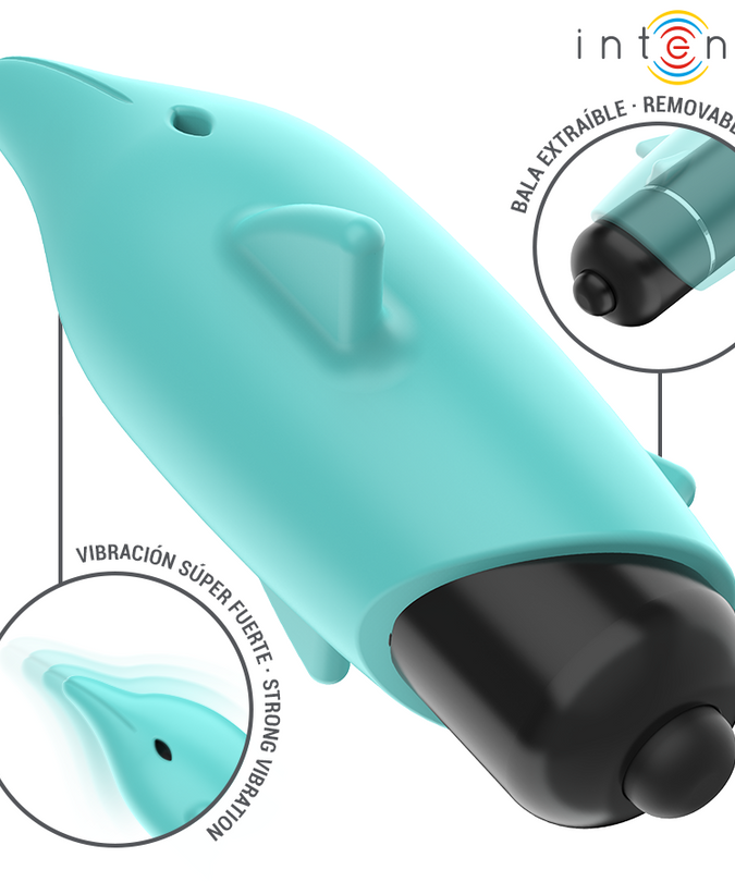 INTENSE - ECHO VIBRATING BULLET DOLPHIN BLUE 8 X 4.7 CM