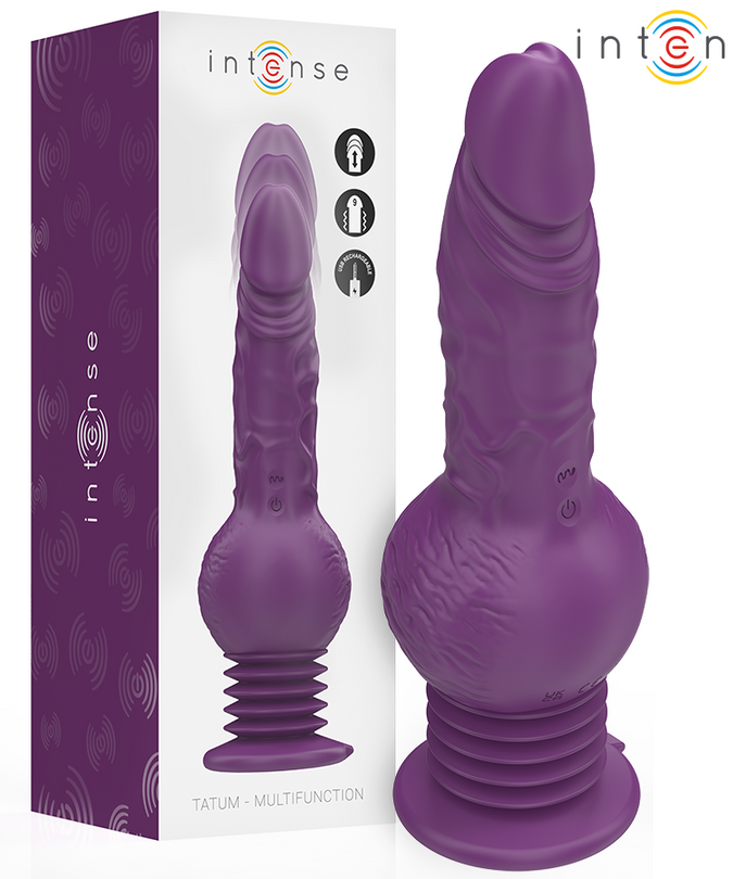 Intense – Tatum multifunctionele vibrator met op- en neergaande vibratie 24 cm paars