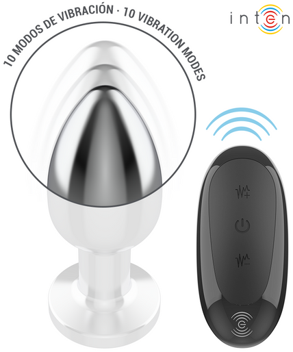 INTENSE - ANAL PLUG 10 VIBRATIONS METAL WITH REMOTE CONTROL L