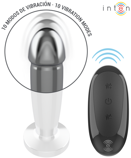INTENSE - ANAL PLUG 10 VIBRATIONS METAL DILDO WITH REMOTE CONTROL S