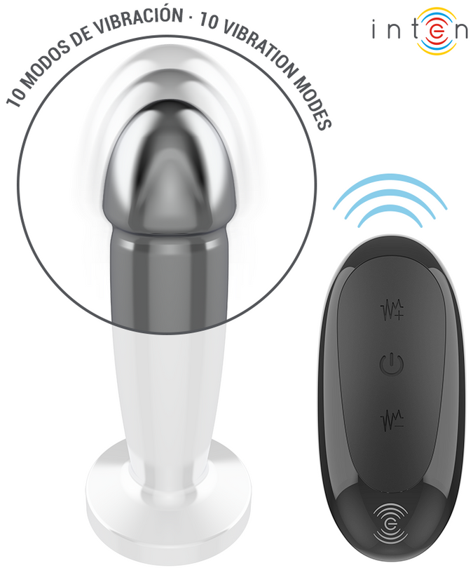 Intense – Anal Plug 10 Vibrations Metal Dildo With Remote Control S