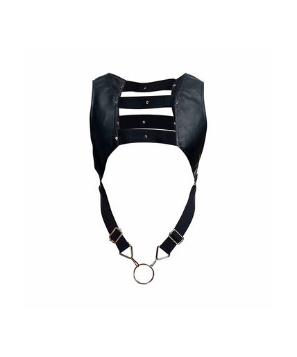 MOB - DNGEON BLACK HARNESS WITH UPPER COCK RING ONE SIZE