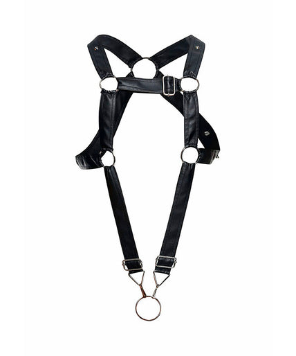 MOB - DNGEON BLACK CROSSED PENIS HARNESS ONE SIZE