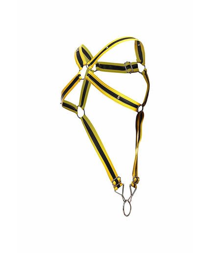MOB - DNGEON YELLOW CROSSED PENIS HARNESS ONE SIZE