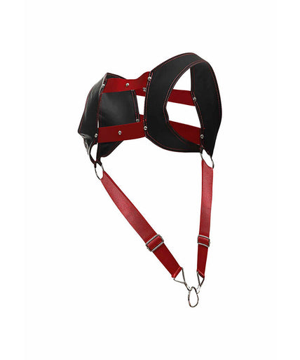 MOB - DNGEON HARNESS WITH RED PENIS RING ONE SIZE
