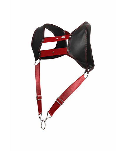 MOB - DNGEON HARNESS WITH RED PENIS RING ONE SIZE