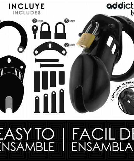 ADDICTED TOYS LOCKED - OBSIDIAN HOLD PENIS CAGE SIZE M