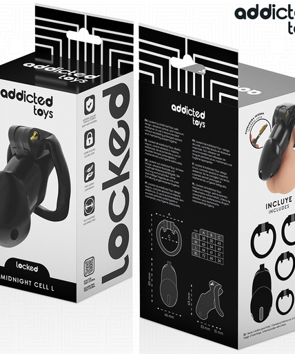 ADDICTED TOYS LOCKED - MINDNIGHT CELL PENIS CAGE SIZE L