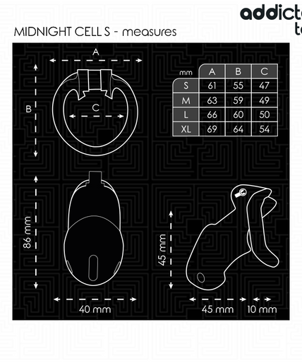 ADDICTED TOYS LOCKED - MINDNIGHT CELL PENIS CAGE SIZE S