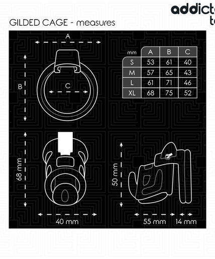 ADDICTED TOYS LOCKED - GILDEN CAGE SILICONE PENIS CAGE 8.5 CM