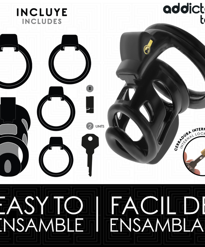 ADDICTED TOYS LOCKED - GILDEN CAGE SILICONE PENIS CAGE 8.5 CM