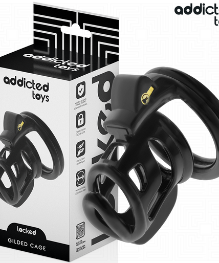 ADDICTED TOYS LOCKED - GILDEN CAGE SILICONE PENIS CAGE 8.5 CM
