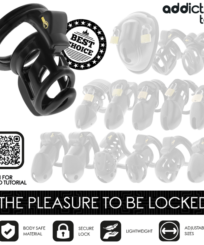 ADDICTED TOYS LOCKED - GILDEN CAGE SILICONE PENIS CAGE 8.5 CM