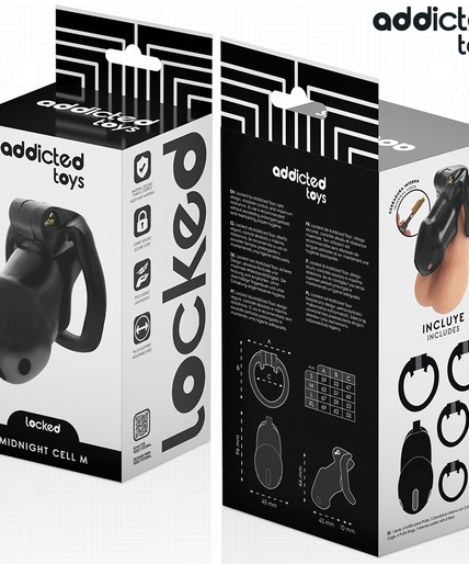 ADDICTED TOYS LOCKED - MINDNIGHT CELL PENIS CAGE SIZE M