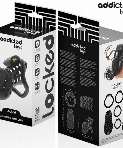 ADDICTED TOYS LOCKED - CHAINED HOLLOW PENIS CAGE 10.5 CM