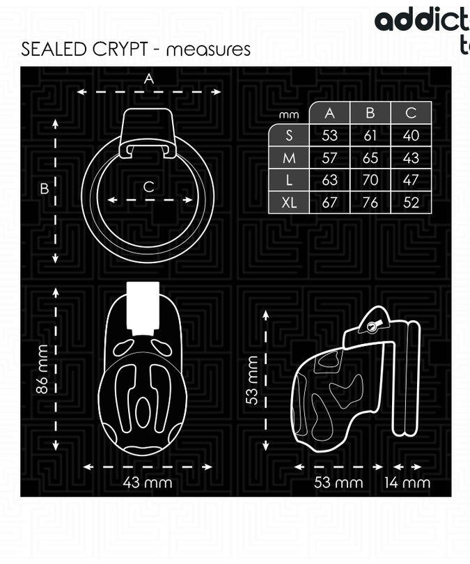 ADDICTED TOYS LOCKED - VERZEGELDE CRYPT PENISKooi 8 CM