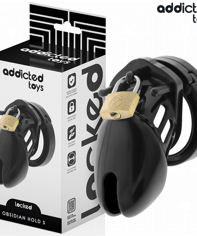 ADDICTED TOYS LOCKED - OBSIDIAN HOLD PENIS CAGE SIZE S