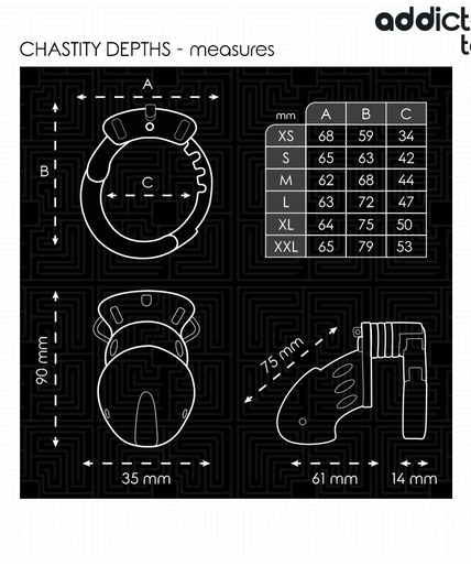 ADDICTED TOYS LOCKED - CHASTITY DEPTHS PENIS CAGE 7.5 CM