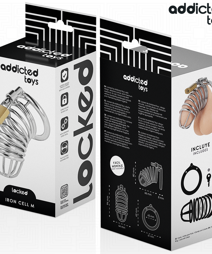 ADDICTED TOYS OP SLOT - IJZEREN CEL METALEN PIEMEL KOOI MAAT M
