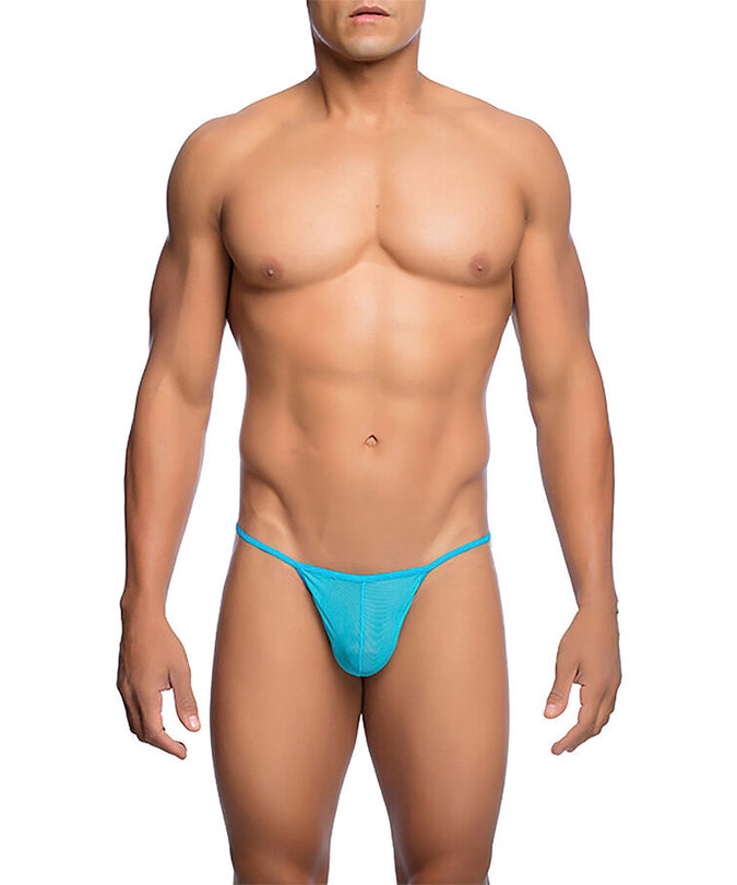 MOB - TRANSPARENT T-SHAPED THONG AQUA SIZE L/XL