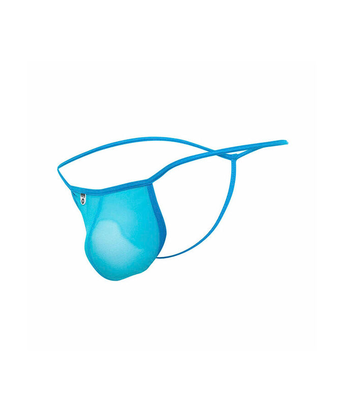 MOB - TRANSPARENT T-SHAPED THONG AQUA SIZE S/M