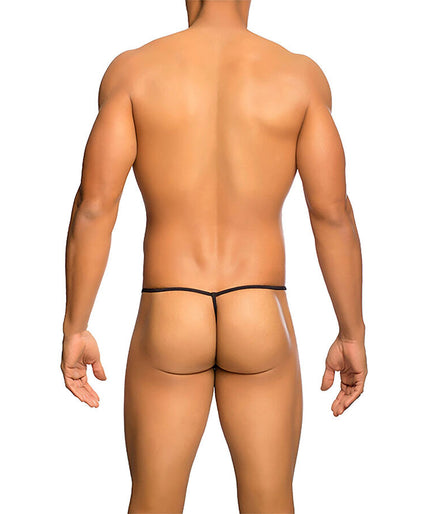 MOB - TRANSPARENT T-SHAPED THONG BLACK SIZE S/M