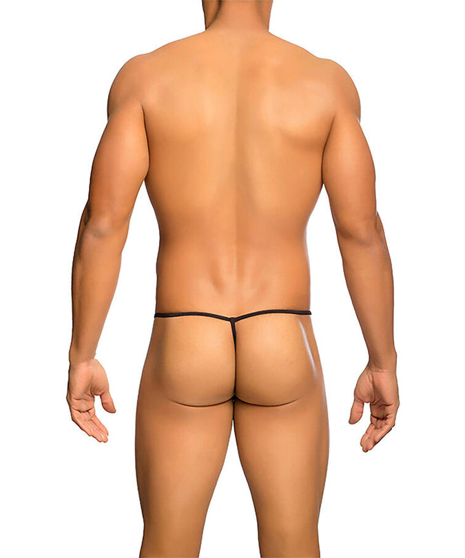 MOB - TRANSPARENT T-SHAPED THONG BLACK SIZE S/M