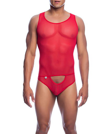 MOB - RED TRANSPARENT BODYSHEER SIZE L/XL
