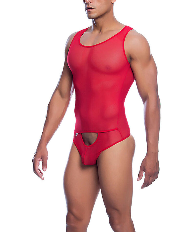 MOB - RED TRANSPARENT BODYSHEER SIZE L/XL