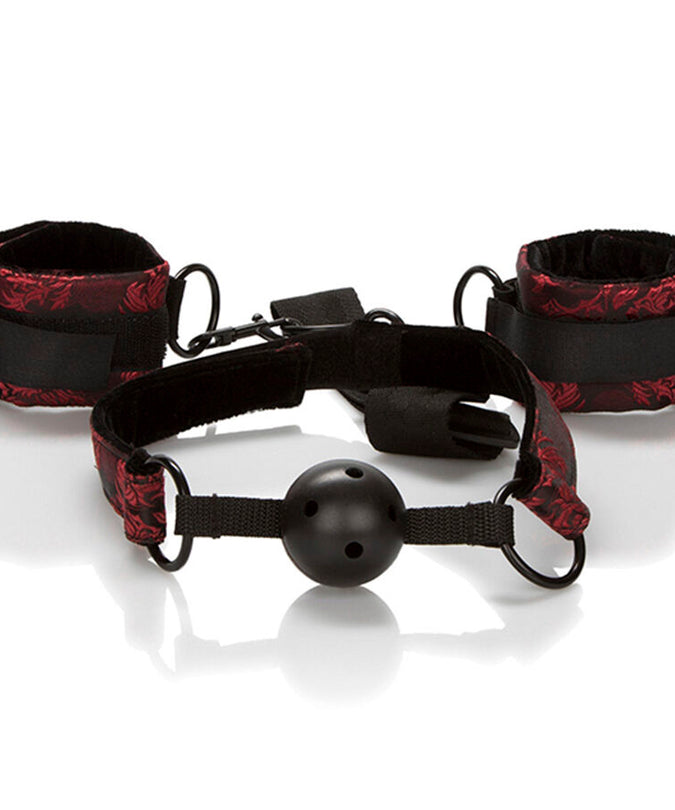 Calexotics – Scandal Ademend Ball Gag met Handboeien