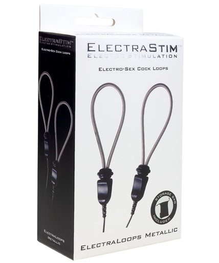 ELECTRASTIM - ELECTRALOOPS E-STIM ADJUSTABLE METAL PENIS RINGS