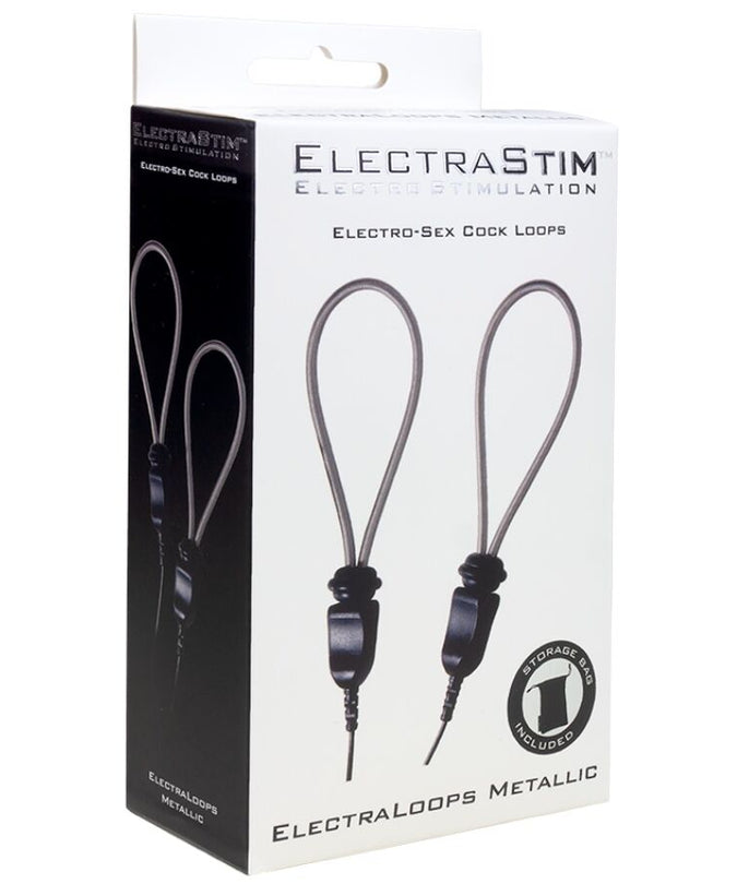 ELECTRASTIM - ELECTRALOOPS E-STIM ADJUSTABLE METAL PENIS RINGS
