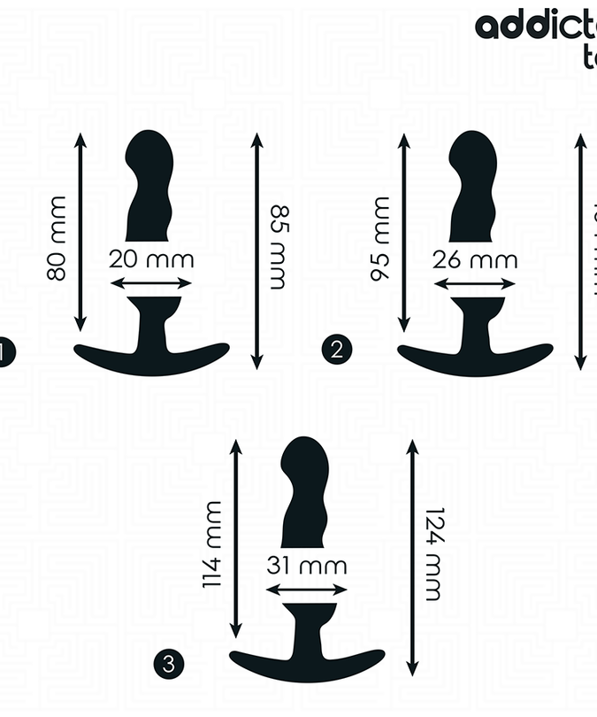 ADDICTED TOYS - SET OF 3 ANAL PLUG SILICONE MODEL 1