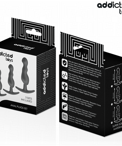 ADDICTED TOYS - SET OF 3 ANAL PLUG SILICONE MODEL 1