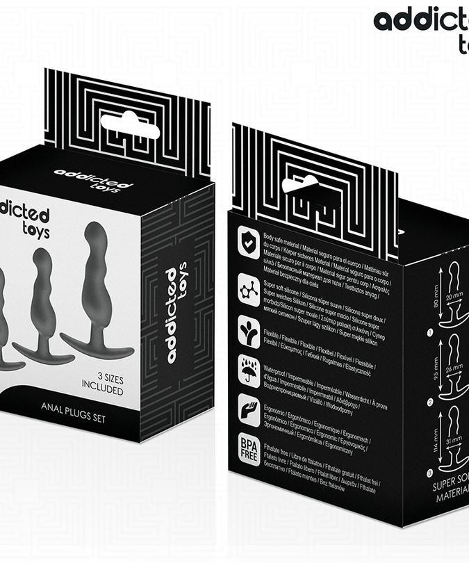 ADDICTED TOYS - SET OF 3 ANAL PLUG SILICONE MODEL 1