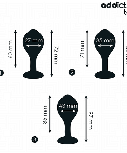 ADDICTED TOYS - SET OF 3 ANAL PLUG SILICONE WITH JEWEL