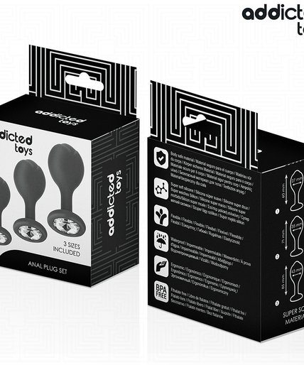 ADDICTED TOYS - SET OF 3 ANAL PLUG SILICONE WITH JEWEL