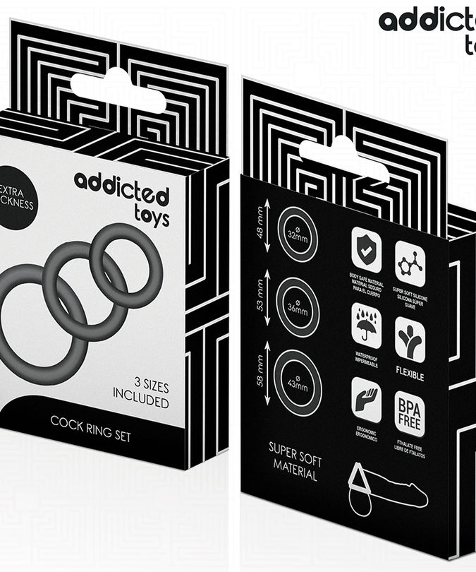 ADDICTED TOYS - SET SILICONEN RINGEN MODEL 1