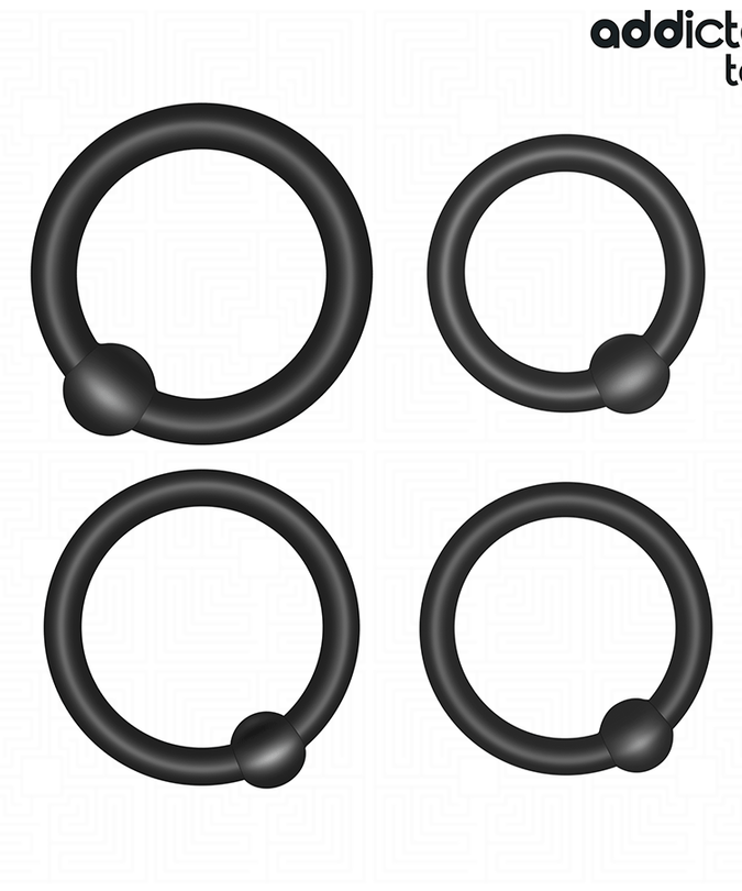 ADDICTED TOYS - SET VAN DRUK SILICONEN RINGEN