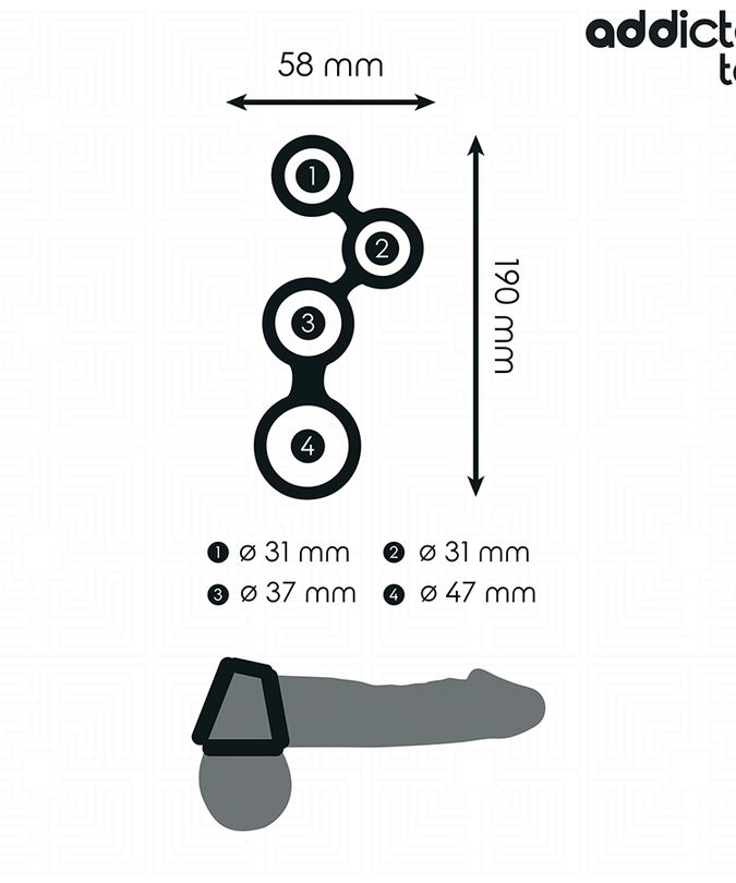 ADDICTED TOYS - PENIS RING WITH DIVIDERS FOR TESTICLES